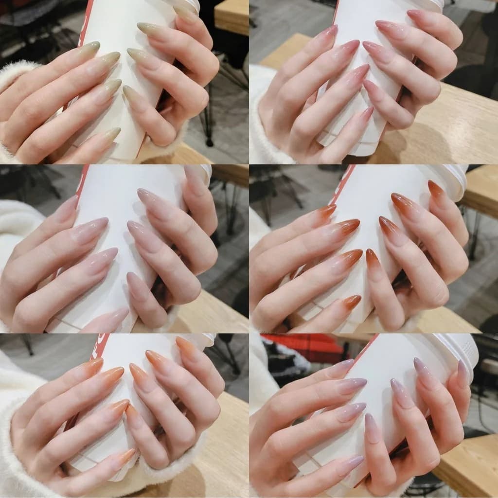 Faux ongles longs à effet dégradé