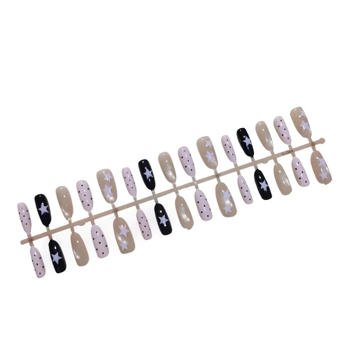 Faux Ongles Œil de Chat Rose Brumeux Forme Ovale 30 Pièces