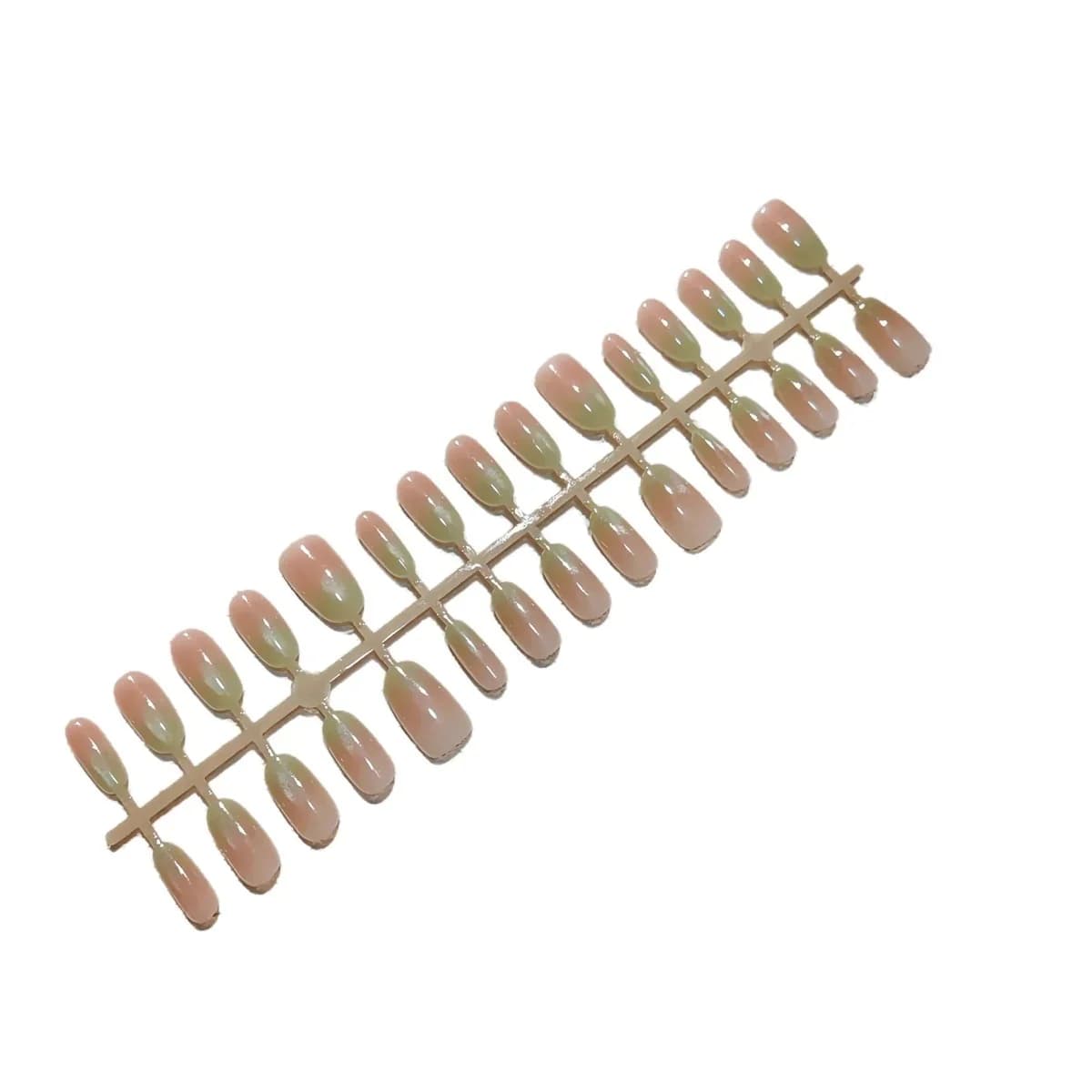 Faux Ongles Œil de Chat Raisin Vert et Goyave, Courts Moyens Ovales