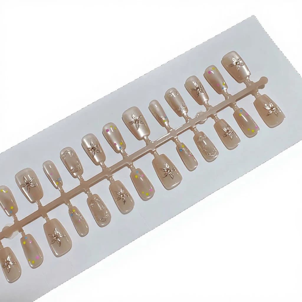 Faux Ongles Chat Noir et Lapin Mignons, Forme Cercueil Courte
