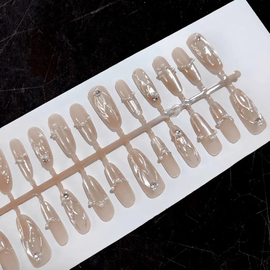 Faux ongles œil de chat sirène forme ovale longue 30 pièces