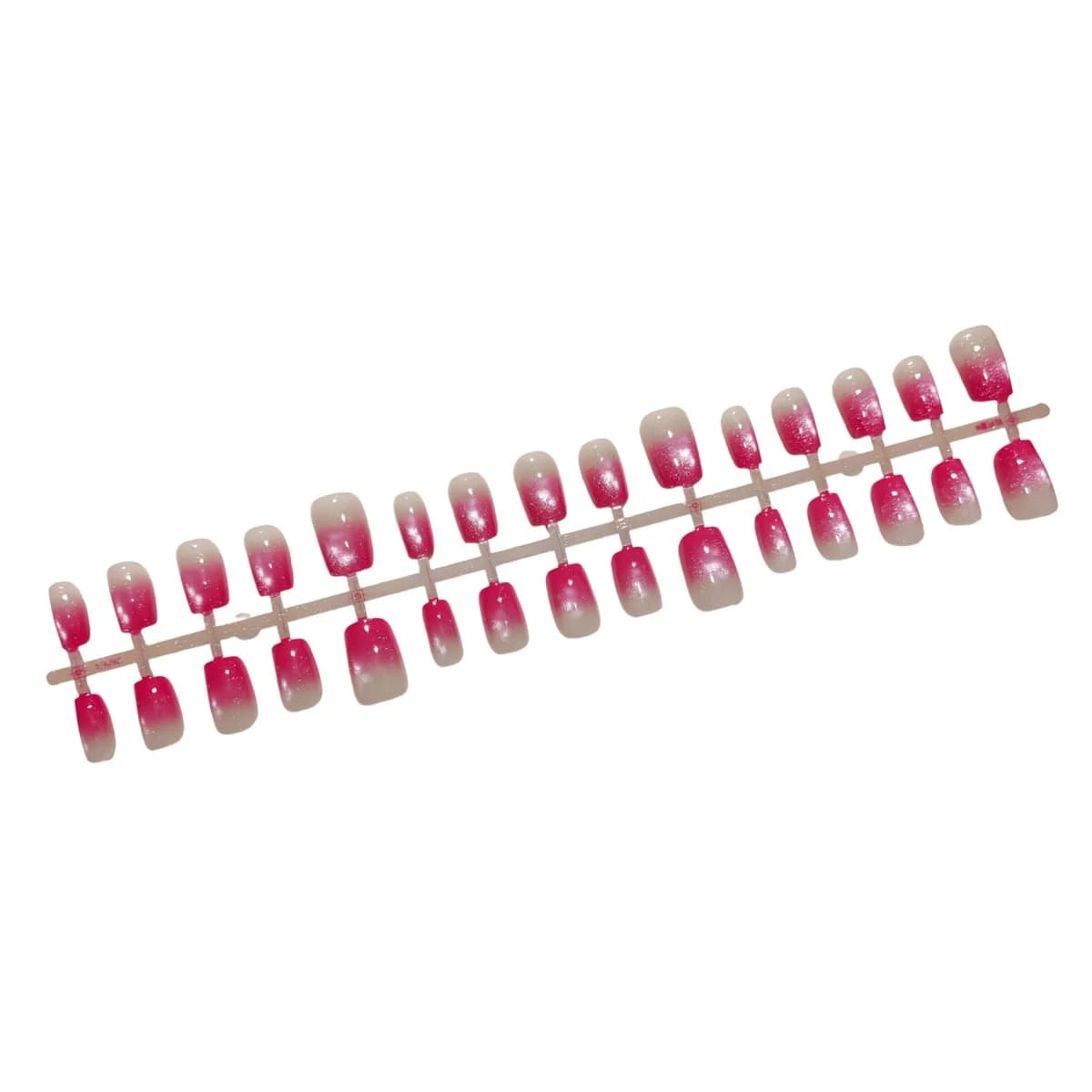 Faux Ongles Œil de Chat Dégradé Rose Poudré Courts Forme Ballet