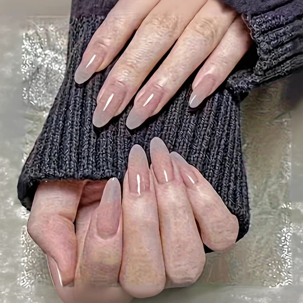 Faux ongles trapézoïdaux brillants, couleur unie, longueur courte, boîte de 24 pièces