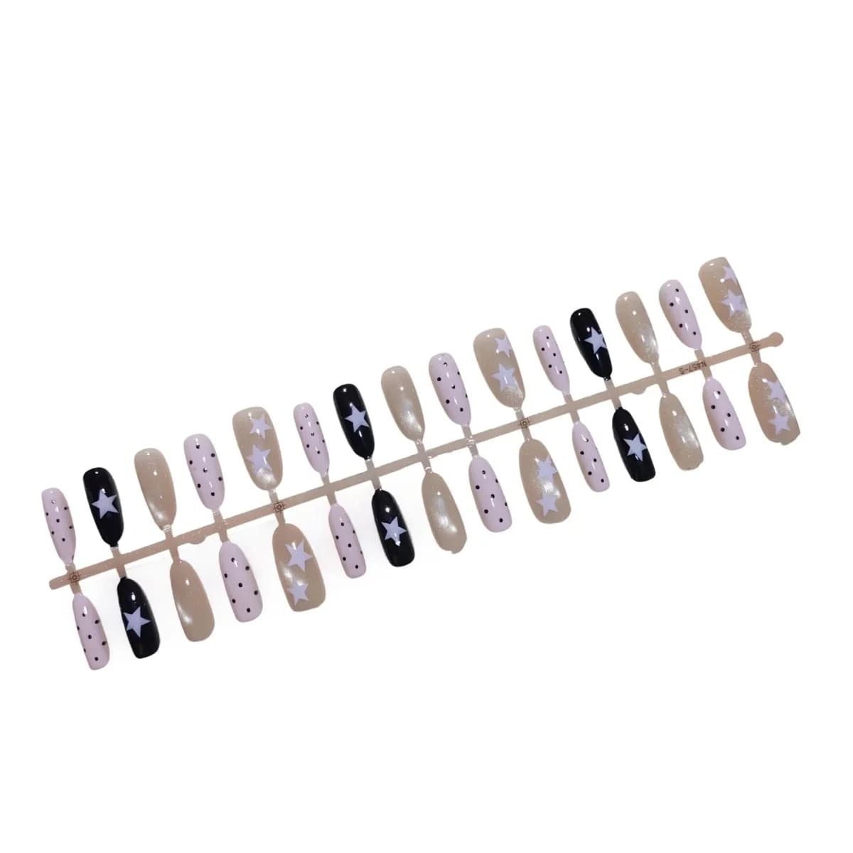 Faux Ongles Ovales Moyens Œil de Chat Rose Brumeux 30 Pièces
