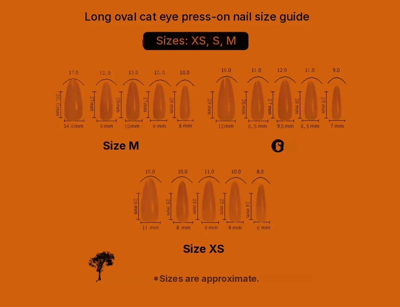 Faux ongles ovales longs Cat Eye finition chrome miroir