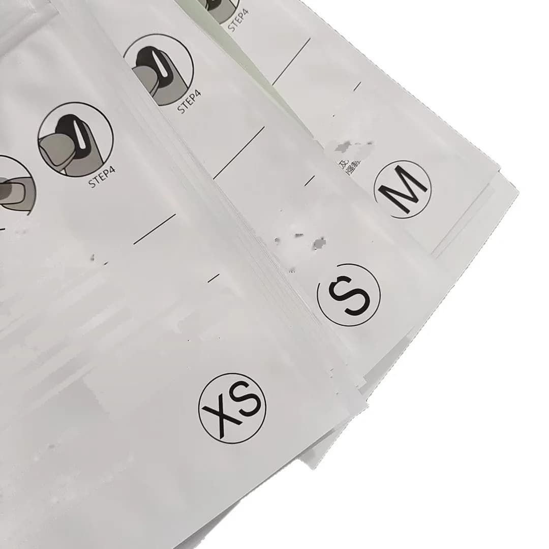 Sachets zip en plastique vert sauge pour rangement d'outils à ongles