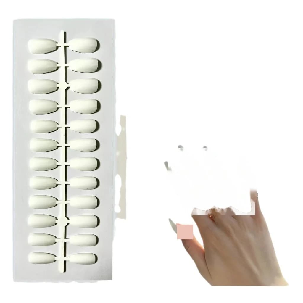 Faux ongles trapézoïdaux brillants, couleur unie, longueur courte, boîte de 24 pièces