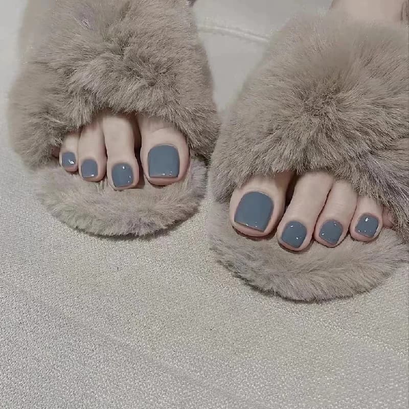 Faux ongles d'orteils courts pailletés, effet œil de chat et dégradé